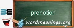 WordMeaning blackboard for prenotion